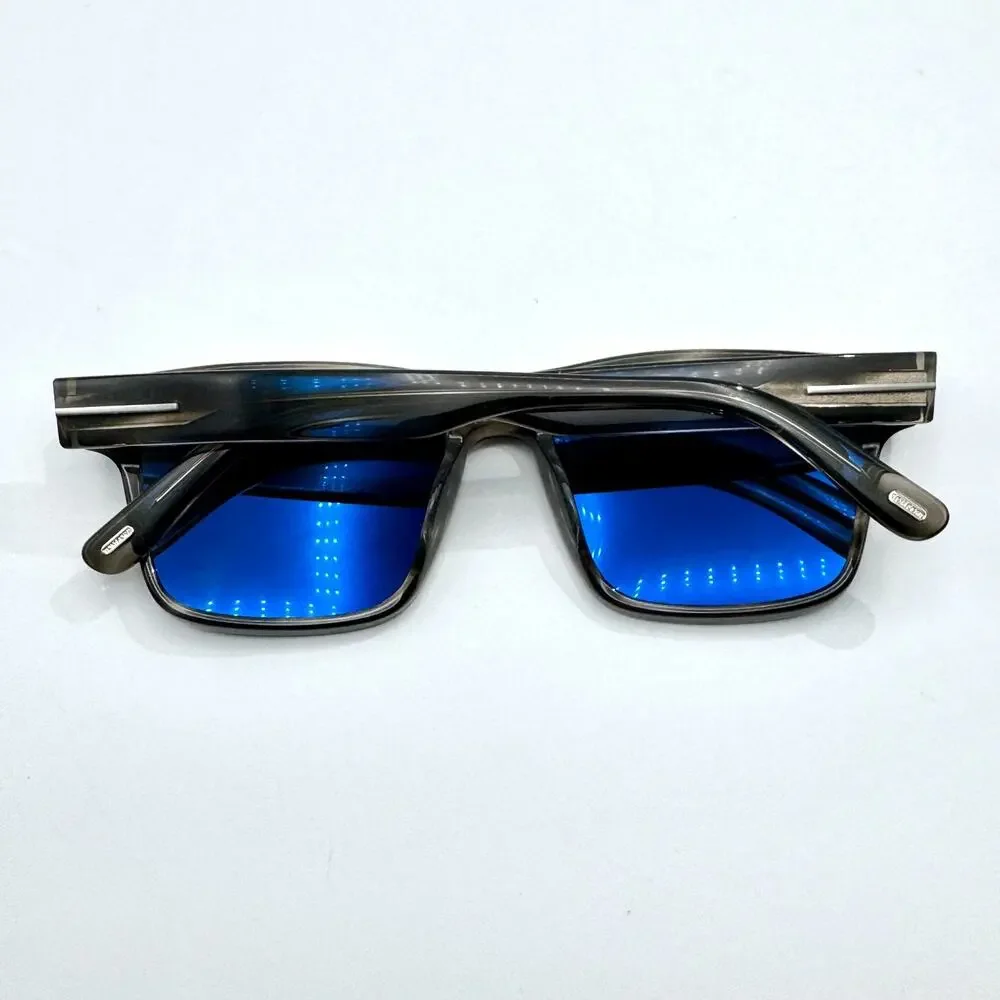 Tom Ford Sunglasses Calder TF1205 56A Gray Tortoise Frame Gray Lens 55-17-145